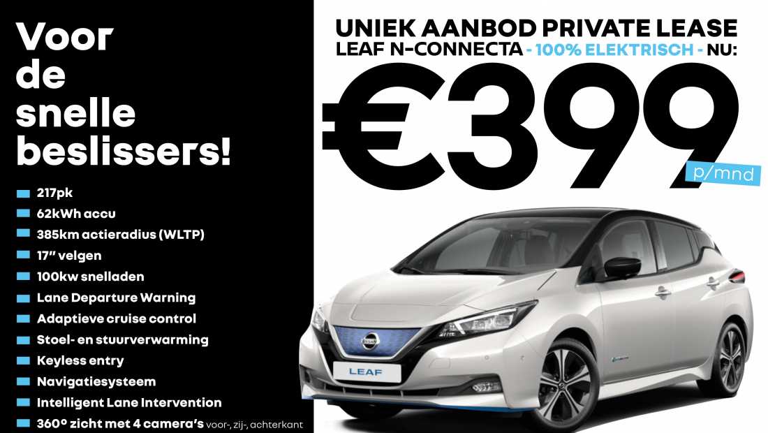ABD Nissan LEAF private lease actie